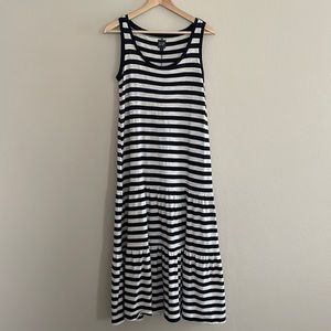 Gap Midi Navy and White Striped Dress